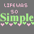 Animated text sequence cycles through 'Simple' and 'Cooties' with repeated 'LIFE WAS SO' and 'WHEN BOYS HAS' phrases above, pink hearts below on gray background.