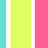 A static image with vertical stripes in cyan, white, yellow, and pink. Blue pixelated text appears on the striped background.