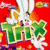 Red background with green 'Trix' text and white rabbit graphic, yellow pixelated text reading 'silly rabbit,' repeated twice.