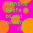 Pixelated green text on bright pink background with orange circles, displaying 'Nothing beats a blond moment' with a small green symbol below.