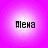 Four identical pixelated text icons arranged in a on a pink gradient background, each displaying the name "Алена"