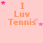 identical 'I Luv Tennis' text icons with pink star accents on a light pink background, showing slight variations in star positions across frames
