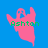Pixelated ghost icon with green text 'Ashton' over blue background, showing three color variations of the same design.
