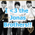 Pixelated image of four men in black suits with white shirts and black ties, overlaid with blue text reading "I <3 the Jonas Brothers!!" on a white background.
