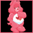 A 48x48 pixel animated Care Bear icon displayed in a contact sheet with three visible frames showing slight pose variations against black and gray backgrounds.