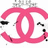 Pink interlocking CC logo with black accents on white background, animated movement observed in lower-right section.