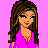 Pixelated character with long brown hair and blue eyes wears a pink top against a solid pink background, next to text reading 'just call me barbie slut'.