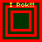 Four square display red and dark green nested squares with yellow text reading "I Rok!!!" at the top of each