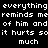 Pixelated white text on black background repeats phrases about pain and remembrance of a person.