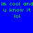 Green pixelated text on blue and cyan backgrounds reads "im cool and u know it lol" in four quadrants.