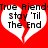 Red background with two white broken hearts, each containing text 'Stay 'Til The End' and 'True Friends' above it.