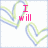 A four- of heart-shaped outlines with pink text reading 'I will always be there for U' across the