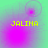 Four display the name 'JALINA' in yellow pixelated text over a green and purple gradient background with shifting pink circular patterns
