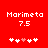 Red background with white pixelated text 'Morimeta 7.5' and five heart icons, two of which are pink.
