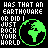 Animated contact sheet of a 48x48 pixel buddy icon showing text and globe animation across multiple frames on black background.
