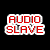 Static image with red text 'AUDIO SLAVE' on black background and four grayscale portraits of individuals in a