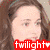 four showing characters from Twilight with red 'twilight' text overlays, each displaying different character poses and backgrounds