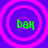 Four identical circular frames with concentric rings display green text on a purple background.