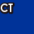 Blue background with white text elements 'CT', 'Cougars', and '#19' in pixelated font, gray rectangular shape on right side.
