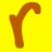 A static image of a brown curved shape on a yellow background with repeating pixelated text patterns.