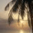 A pixelated static image shows a figure with dark hair and light skin against a gradient background of beige, brown, and white tones.