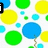 colorful circles on a white background with text overlays changing across frames