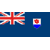 Static pixelated image of a flag with Union Jack on left and shield emblem on right, blue background.