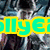 Pixelated image with yellow-green and blue text overlays on a dark mechanical background, featuring purple 'HP' in the lower left.