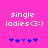 Pixelated text 'single ladies(3:)' in white on bright pink background with blue and purple heart symbols below.
