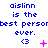 Blue text reads 'aislinn is the best person ever.' with a blue '<3' symbol below; pink symbols change from '+' to '*' to 'x' across frames.