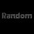 Pixelated pink text 'Random' repeated across on black background with animated heart symbols below each instance