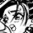 Black-and-white pixelated image of a stylized anime character with closed eyes and flowing hair, next to text reading "Anime IM" and "c0m" on a black background.