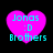 Four identical pink heart-shaped icons with cyan text reading "Jons :D Brothers" on a black background, arranged in a