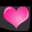 A pink heart icon on a dark background, with four dog head images arranged in a
