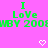 Green pixelated text on pink background with two white heart icons below, displaying 'I Love WBWBY 2008' repeated twice.