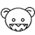 nine cartoon bear faces with varying mouth shapes and red dot patterns above them, some dots replaced by question marks