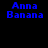 Four display 'Anna Banana' text in blue pixelated font against varying backgrounds including black, teal, light blue, and gradient blue
