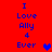 Red background with blue text reading "I Love Ally 4 Ever" and a pixelated heart symbol, displayed in two identical vertical