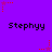 Purple background with repeated 'Stephyy' text and red/pink star animations in corners.