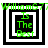 Green text 'Is The Best' in pixelated font inside nested black-and-white squares with green border, top-left corner shows partial name.