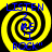 Four identical display a yellow and black spiral background with blue text reading "LISTEN 2 ME 'I ROCK'" in a pixelated font