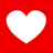 Red background with four white heart shapes arranged in a , overlaid by repeating pink text reading "I LOVE KYLIE"