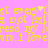 Yellow pixelated text on pink background with animated sparkles and partial letter distortion