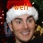 A person wearing a red and white Santa hat with orange text overlays reading 'well', 'miss you', and 'PAULY' across different frames.