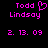 Two side-by-side pixel art display identical text and date with a heart symbol on the left only, all in bright pink against black