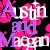 Animated contact sheet of a buddy icon featuring repeated text "Austin and Morgan" with pink floral background, displayed across six frames in 3x2 grid layout.