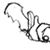 A static 50x50 pixel grayscale icon depicting a stylized, abstracted figure with flowing lines and rounded shapes against a transparent background.