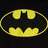 Three yellow Batman symbols on black background, with one symbol partially obscured by gray rectangle.