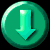 Nine green circular icons with downward-pointing arrows arranged in a , one empty, on a black background