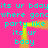 A static image with a bright pink background and cyan text repeating phrases like "its ur bday" and "party like", framed by a yellow border.